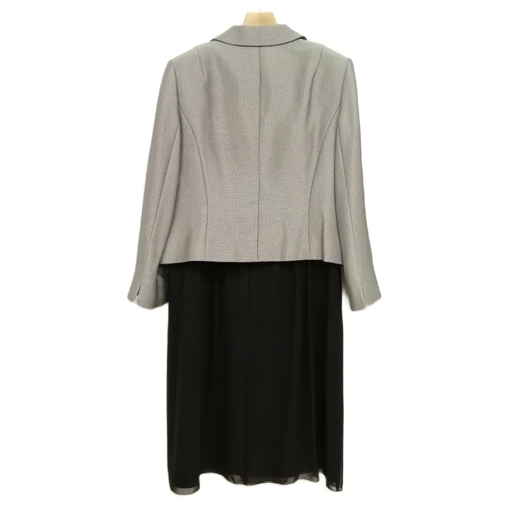 【中古】Rifanne Liz リファンネリズ 東京ソワール フォーマル アンサンブル スーツ セットアップ ワンピース ジャケット 美品 15 ブラック グレー 【ベクトル 古着】 251001