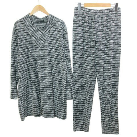 【中古】ミッソーニ MISSONI INTIMO ナイトウェア セットアップ ルームウェア パイル地 長袖 トップス プルオーバー ロングパンツ M L グレー系 /X レディース 【ベクトル 古着】 250926