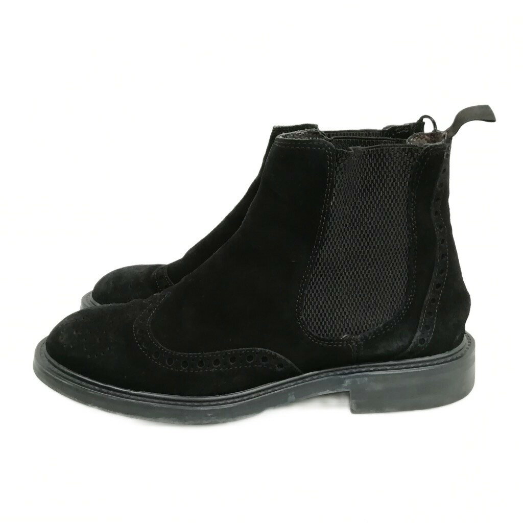【中古】ステファノガンバ STEFANO GAMBA スウェード ウイングチップ サイドゴア ブーツ 40 ブラック メンズ 【ベクトル 古着】 251017