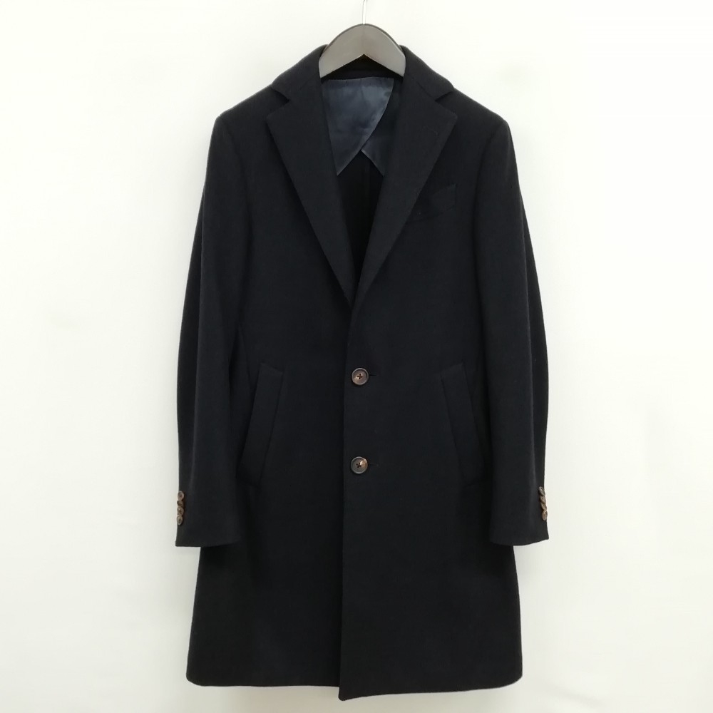 【美品】LARDINI ヘリンボーンウールコート Lardini ヘリンボーン ダブルコート | ブラック | FARFETCH JP