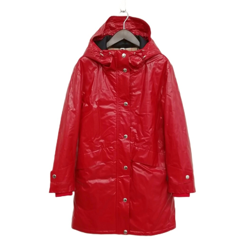 中古 バーバリー BURBERRY Cramond ロゴ プリント コーティング フーデッド コート 36 レッド レディース vectorpremium-19135544 ブランド古着ベクトルプレミアム店 サンプル画像3