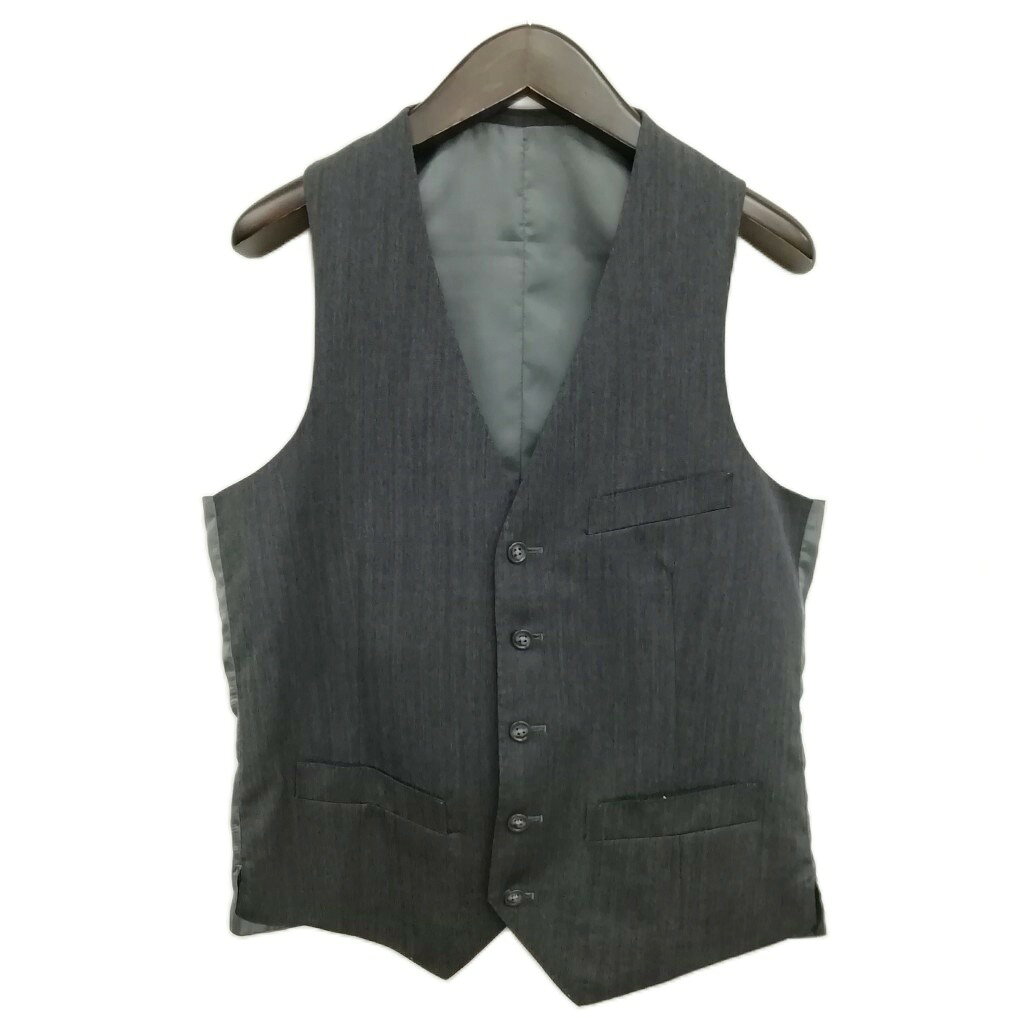 【中古】麻布テーラー azabu tailor スーツ ジレ ベスト ヘリンボーン チャコールグレー メンズ 【ベクトル 古着】 260224