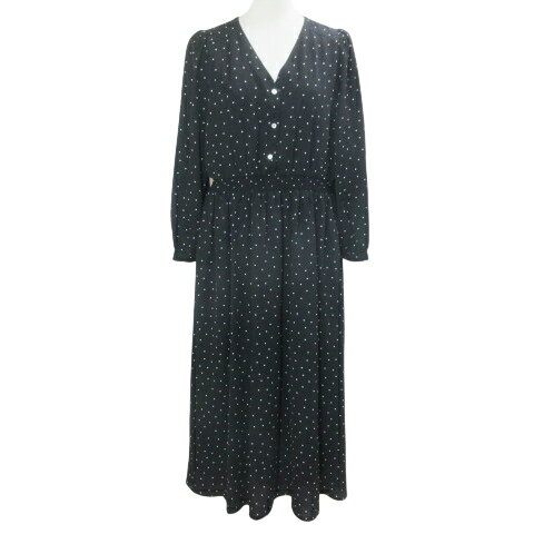 【中古】エンジェリーベ ANGELIEBE マタニティワンピース ロング 長袖 ドット 水玉...