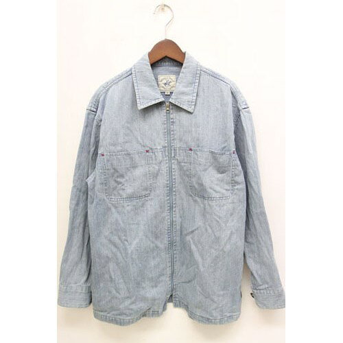 【中古】ビバリーヒルズ ポロクラブ BEVERLY HILLS POLO CLUB デニムジャケット ブルゾン ジャケット フロントジップ ライトアウター M インディゴ /ZT6 メンズ 【ベクトル 古着】 181028 ブランド古着ベクトルプレミアム店