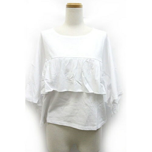 【中古】ニコアンド Niko and.. カットソー ワイド フリル 五分袖 3 白 ホワイト /Z レディース 【ベクトル 古着】 201118 ブランド古着ベクトルプレミアム店