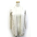 【中古】ザラ ZARA KNIT カーディガン ロング丈 シンプル ボタンレス 長袖 S アイボリー /ZB レディース 【ベクトル 古着】 210304|詳細画像