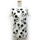 【中古】ユニクロ UNIQLO Tシャツ カットソー ミッキーマウス 柄 半袖 M アイボリー /ZB レディース 【ベクトル 古着】 210320(4)