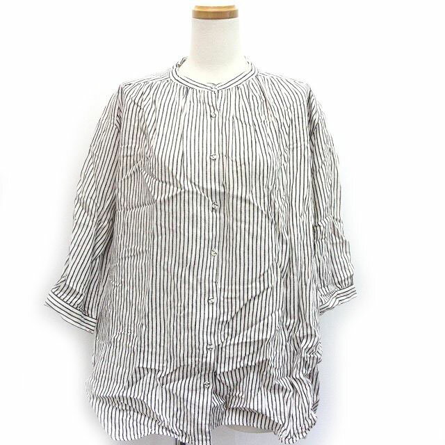 【中古】ブルーウィロウ blue willow シャツ ブラウス ストライプ 柄 ワイドシルエット 長袖 /Z レディース 【ベクトル 古着】 220314