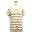 【中古】マウジー moussy Tシャツ カットソー ボーダー 柄 ワイドシルエット 半袖 FREE ライトブラウン /Z レディース 【ベクトル 古着】 220708(4)
