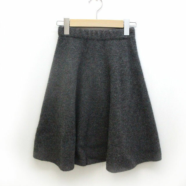 【中古】ISOLA BELLA ニットスカート カシミヤブレンド ひざ丈 7 チャコールグレー /Z レディース 【ベクトル 古着】 220928