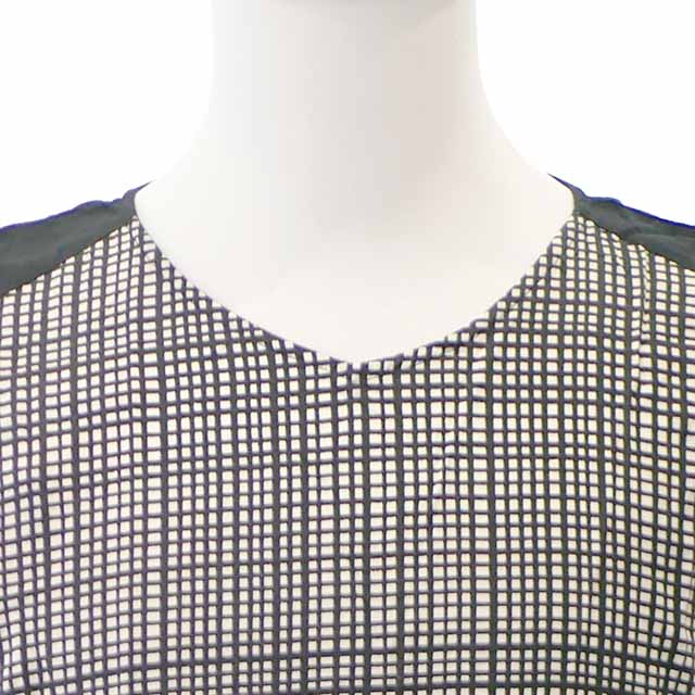 【中古】ニコアンド Niko and.. チュニック ワンピース ノースリーブ レイヤー 膝上 ギンガムチェック ブラック ホワイト /AG レディース 【ベクトル 古着】 230929