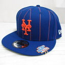 【中古】未使用品 ニューエラ NEW ERA 9FIFTY MLB ニューヨーク メッツ ベースボール キャップ 帽子 ブルー ストライプ ワールドシリーズバイザークリップ付き 正規品 メンズ 【ベクトル 古着】 240110