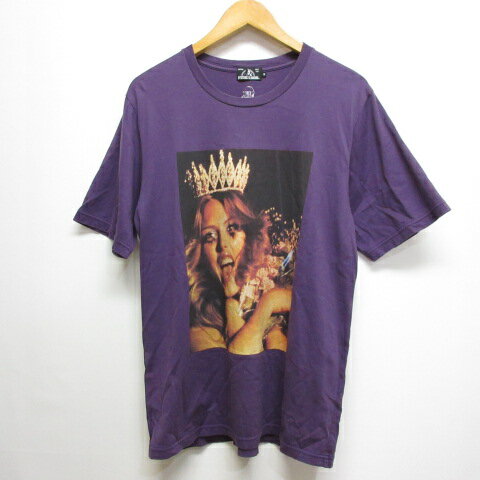 【中古】未使用品 ヒステリックグラマー HYSTERIC GLAMOUR COURTNEY LOVE 半袖 Tシャツ ガール フォト プリント M 紫 パープル コートニーラブ 02191CT03 日本製 メンズ 【ベクトル 古着】 240314