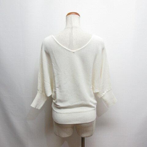 【中古】未使用品 リエス Liesse 前後2way 七分袖 ドルマン ニット 白 ホワイト カットソー 春夏用 レディース 【ベクトル 古着】 240902