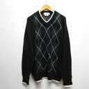 【中古】コムデギャルソン COMME des GARCONS ガンリュウ GANRYU モヘヤ混 ニット セーター M 黒 ブラック アーガイル柄 EL-N002 日本製 メンズ 【ベクトル 古着】 241220(4)
