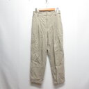 【中古】B&Y ユナイテッドアローズ BEAUTY&YOUTH ビューティー&ユース タック テーパード パンツ M ベージュ 麻混 ジッパーフライ サイドゴム...
