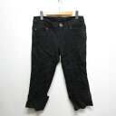 【中古】プライドインターナショナルデザイン PRIDE クロップド パンツ 42 黒 ブラック ストレッチ コットン ジッパーフライ レディース 【ベクトル 古着】 250214