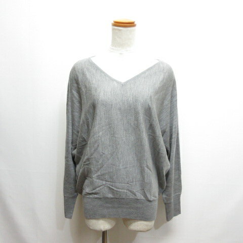 【中古】未使用品 ユナイテッドアローズ UNITED ARROWS ウール シルク Vネック ニット カットソー F グレー 長袖 ドルマン タグ付き レディース 【ベクトル 古着】 250312 【中古】未使用品 ユナイテッドアローズ UNITED ARROWS ウール シルク Vネック ニット カットソー F グレー 長袖 ドルマン タグ付き レディース 【ベクトル 古着】 250312