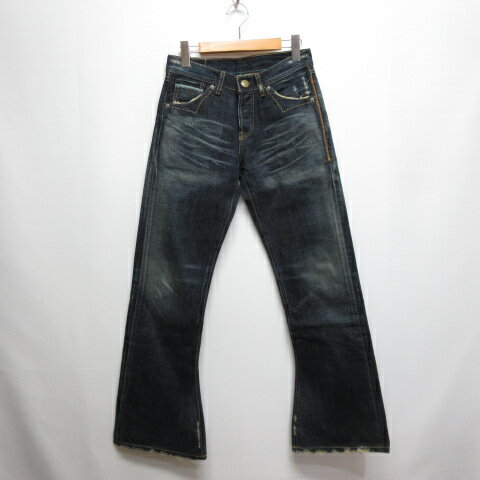 【中古】リーバイス Levi's ブーツカット デニム パンツ ジーンズ 27 インディゴ LV707-03 0505 ターコイズ ボタンフライ ダメージ加工 ボタン裏J30 日本製 メンズ 【ベクトル 古着】 250512 【中古】リーバイス Levi's ブーツカット デニム パンツ ジーンズ 27 インディゴ LV707-03 0505 ターコイズ ボタンフライ ダメージ加工 ボタン裏J30 日本製 メンズ 【ベクトル 古着】 250512