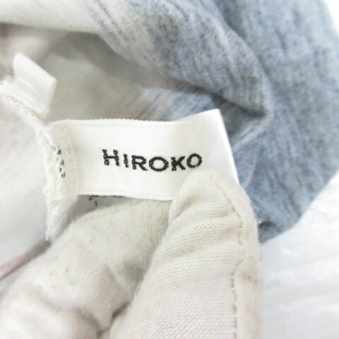 【中古】ヒロココシノ HIROKO KOSHINO 半袖 プリント Tシャツ カットソー チュニック 40 オフホワイト 日本製 レディース 【ベクトル 古着】 250527