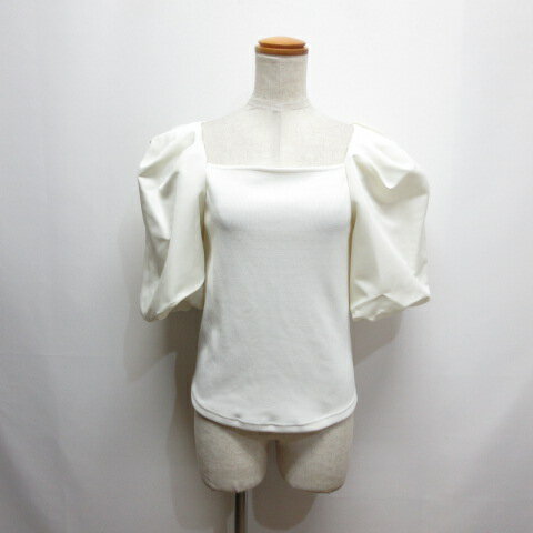 【中古】未使用品 シソラス SYSORUS VEVIRED 25SS スクエア デコルテ カットソー 38 白 ホワイト 五分..