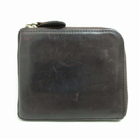 【中古】ガンゾ GANZO Lジップ ウォレット L字ファスナー 財布 コインケース レザー 牛革 本革 バーガンディ メンズ 【ベクトル 古着】 250622