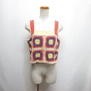【中古】ダブルクローゼット w closet 美品 刺繍 サマーニット ベスト ビスチェ F ベージュ レディース 【ベクトル 古着】 250627