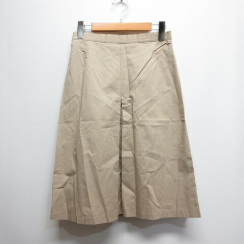 【中古】アナイ ANAYI フロントタック 台形 スカート 38 ベージュ 麻混 裏地付き 日本製 レディース 【ベクトル 古着】 250628(4)
