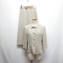 【中古】ジェーンモア JANE MORE ジャケット スカート セットアップ 夏用 9 ベージュ 肩パッド スカート裏地付き レディース 【ベクトル 古着】 250804