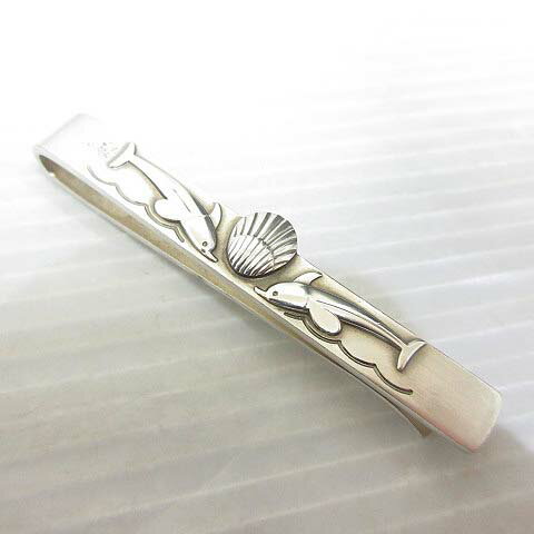 【中古】ジョージジェンセン GEORG JENSEN ネクタイピン タイピン #73 シルバー 925 イルカ ドルフィン シェル 貝殻 10.9g 保存袋付き メンズ 【ベクトル 古着】 250805