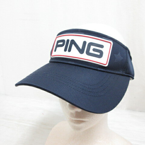 【中古】ピン PING ゴルフ サンバイザー キャップ 帽子 ネイビー メンズ 【ベクトル 古着】 250821