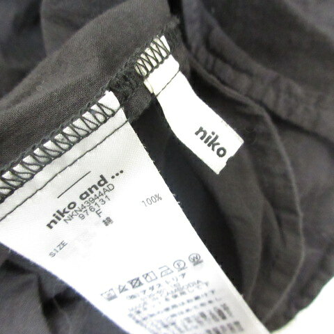 【中古】ニコアンド Niko and.. プレミアムローン ラッフル チュニック F 黒 ブラック 七分袖 透け感 レディース 【ベクトル 古着】 250829