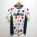 【中古】未使用品 スパッツィオ SPAZIO BENE A DESIGN フットサル プラクティス シャツ S 白 ホワイト 半袖 ドット柄 GE-0357 タ...