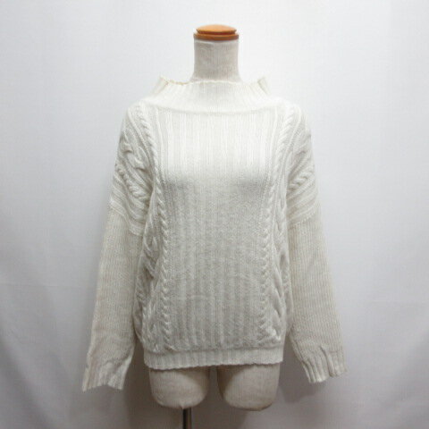 【中古】アプワイザーリッシェ Apuweiser-riche ハイネック ニット セーター 2 オフホワイト ウール混 ..