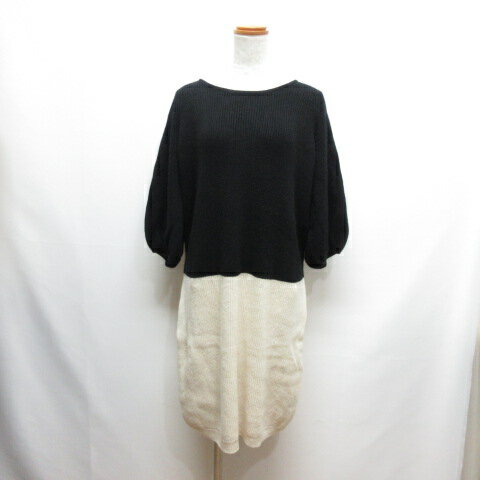 【中古】エバーラスティングスプラウト everlasting sprout カシミヤ ニット ワンピース 腰ひも付き F ..