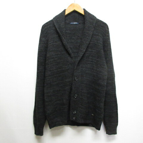 【中古】ガス GAS MAN マン ショール ニット カーディガン S チャコール ウール混 アルパカ混 メンズ ..
