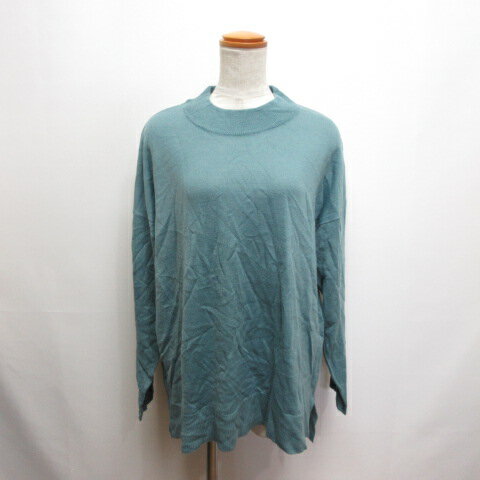 【中古】セブンデイズサンデイ SEVENDAYS＝SUNDAY 長袖 ハイネック ニット カットソー L ブルー サイドスリット レディース 【ベクトル..