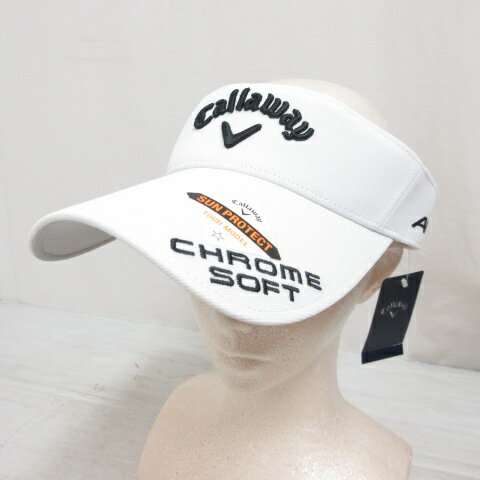 【中古】未使用品 キャロウェイ CALLAWAY TOUR UV VISOR サンバイザー 帽子 キャップ FR 白 ホワイト C..