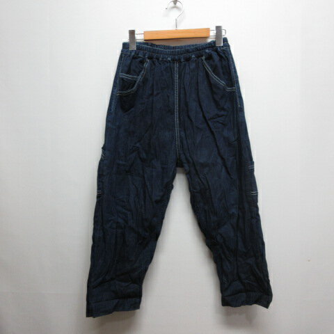 [Used] Niko and... Easy Painter Work Denim Pants Jeans Size 3/M Indigo Elastic Waist Women's [Vector Used Clothing] 260428