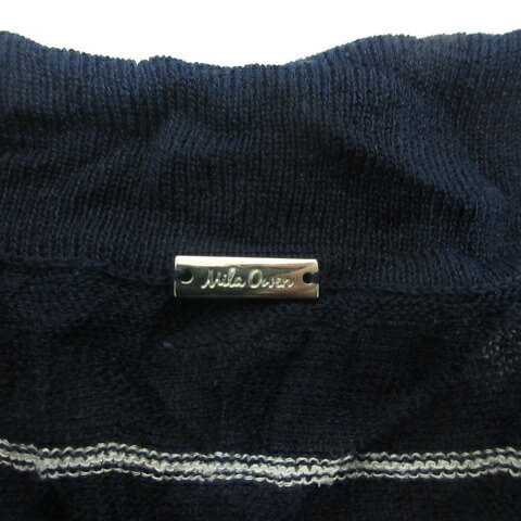 【中古】未使用品 ミラオーウェン Mila Owen 26SS ワッシャー ハーフスリーブ ポロ ニット ボーダー柄 F ネイビー 09WNT261146 五分袖 カットソー 透け感あり レディース 【ベクトル 古着】 260610 vectorpremium-19166969 ブランド古着ベクトルプレミアム店 サンプル画像3