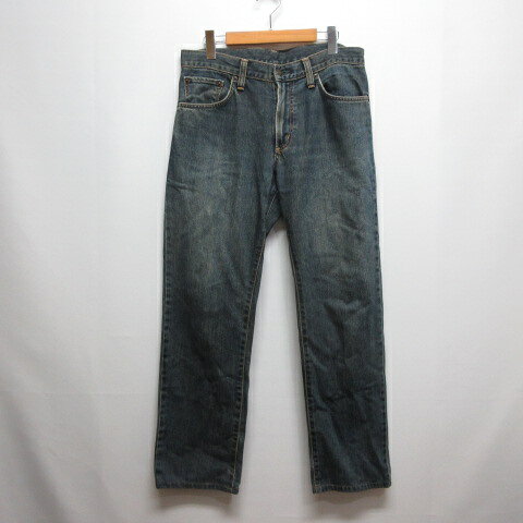 [Used] Edwin 404 INTERNATIONAL BASIC Distressed, Loose Fit, Straight Denim Jeans, Size 30, Indigo, Zipper Fly, Made in Japan, Men's [Vector Used Clothing] 260622