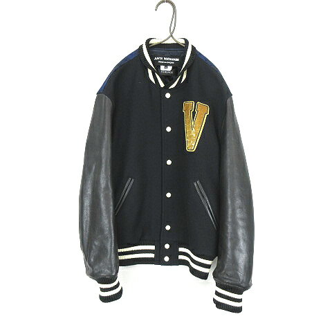 【中古】ジュンヤワタナベ JUNYA WATANABE AD2021 COMME des GARCONS VERSACE コムデギャルソン ヴェルサーチェ Vパッチ チェック切替スタジャン ブルゾン JH-J020 黒 S レディース 【ベクトル 古着】 240327