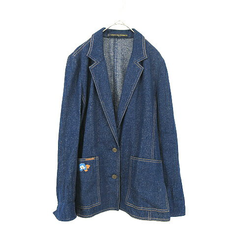 【中古】レオナール LEONARD 2B デニム ジャケット 濃紺 インディゴ 9AB2 レディース 【ベクトル 古着】 241004