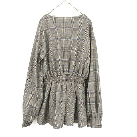 【中古】リップサービス LIP SERVICE ウエストゴム チェック カシュクール チュニック ワンピース グレーF レディース 【ベクトル 古着】 241115