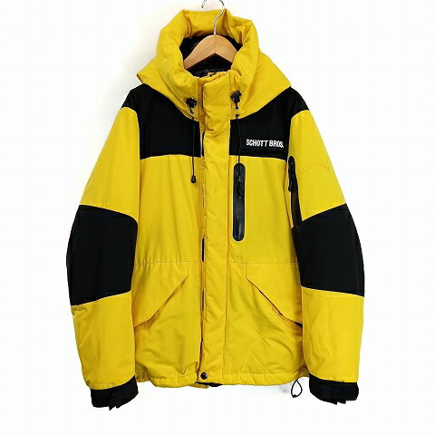 【中古】ショット SCHOTT バイカラー 中綿 ダウン ジャケット SPORTSWER L イエロー メンズ 【ベクトル 古着】 250116