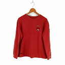 【中古】マドモアゼルノンノン mademoiselle NON NON ワッペン トレーナー スウェット 赤 レッド レディース 【ベクトル 古着】 25031...