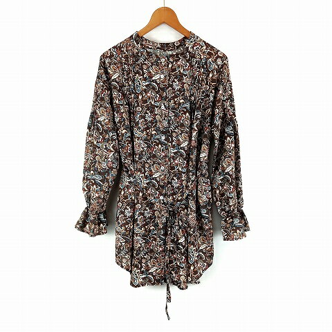 【中古】ローズバッド ROSE BUD 総柄 ピンタック シャツ ブラウス チュニック F 茶 ブラウン系 レディース 【ベクトル 古着】 250511 【中古】ローズバッド ROSE BUD 総柄 ピンタック シャツ ブラウス チュニック F 茶 ブラウン系 レディース 【ベクトル 古着】 250511