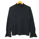 【中古】ディーホリック DHOLIC ニット セーター ハイネック フリル ストレッチ 長袖 M 黒 ブラック レディース 【ベクトル 古着】 230119(4)