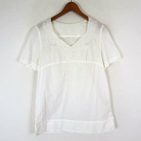 【中古】ナチュラルネーム Natural name チュニック ブラウス プルオーバー 花柄 フラワー レース 刺繍 サイドスリット コットン 半袖 M 白 ホワイト レディース 【ベクトル 古着】 240517 【中古】ナチュラルネーム Natural name チュニック ブラウス プルオーバー 花柄 フラワー レース 刺繍 サイドスリット コットン 半袖 M 白 ホワイト レディース 【ベクトル 古着】 240517