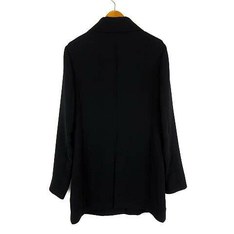 【中古】VISCOSE BOUTIQUE ジャケット ステンカラー 比翼ボタン とろみ 落ち感 長袖 M 38 黒 ブラック レディース 【ベクトル 古着】 240716